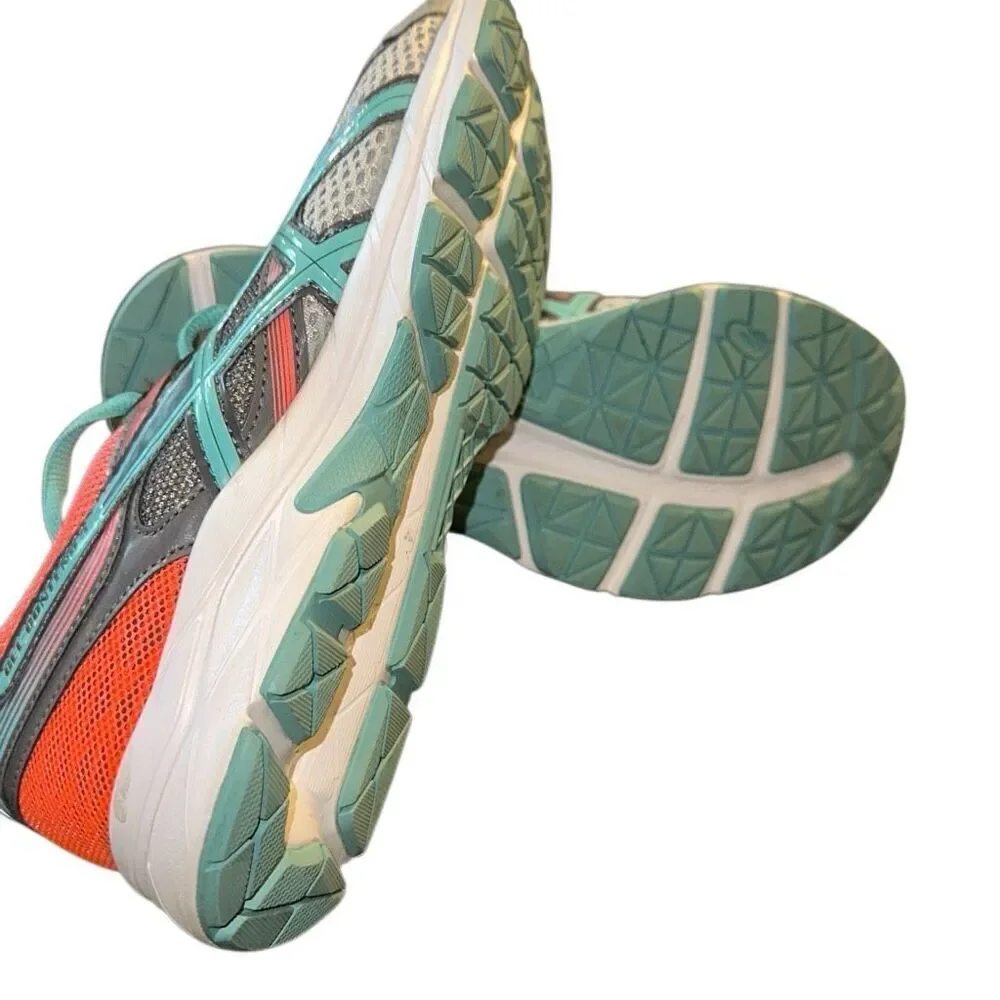 ASICS Gel Contend 3 Sneakers Running Shoes. Womens Size 6.5 Coral Turquoise Gray - Picture 8 of 9